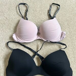 Victoria's Secret Pink and Black Bra Set